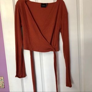 Urban Outfitters Burgundy Wrap Top